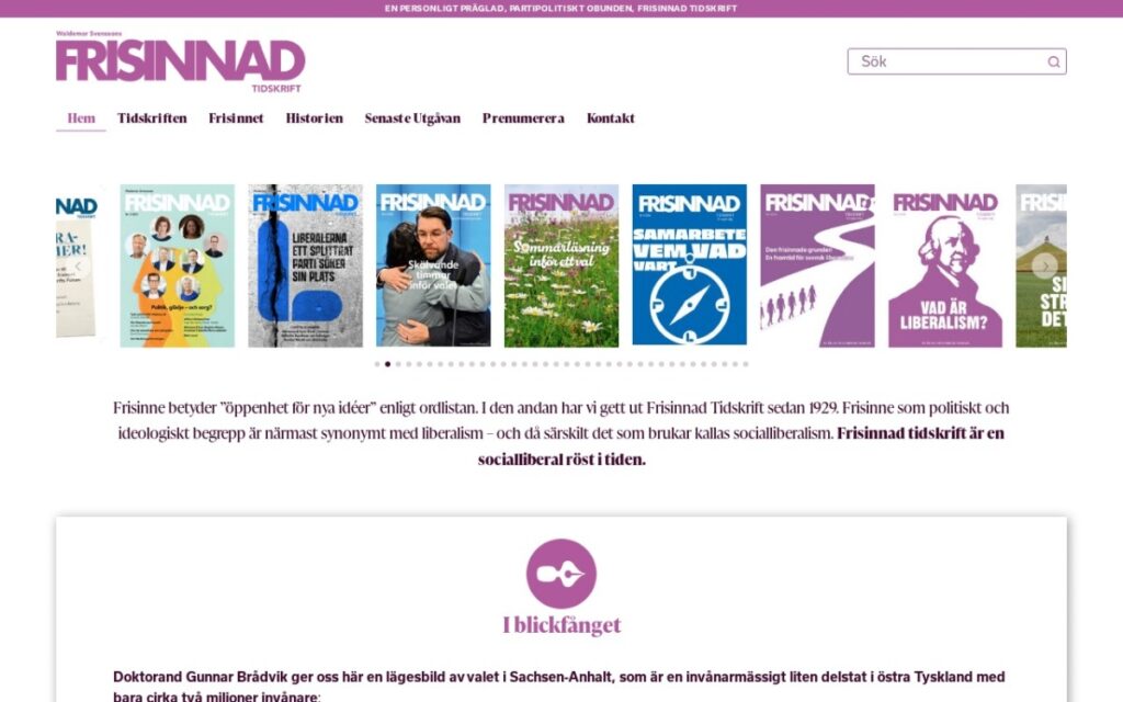 Frisinnad Tidskrifts hemsida