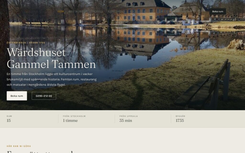 Wärdshuset Gammel Tammens hemsida