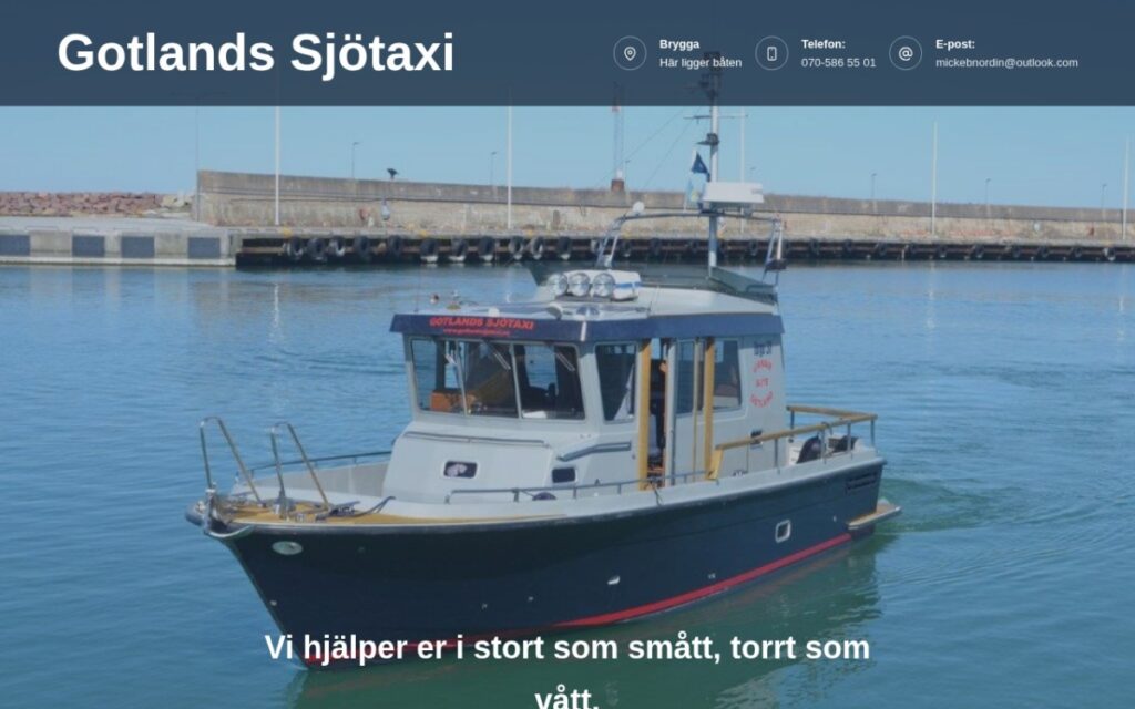 Gotlands Sjötaxis hemsida