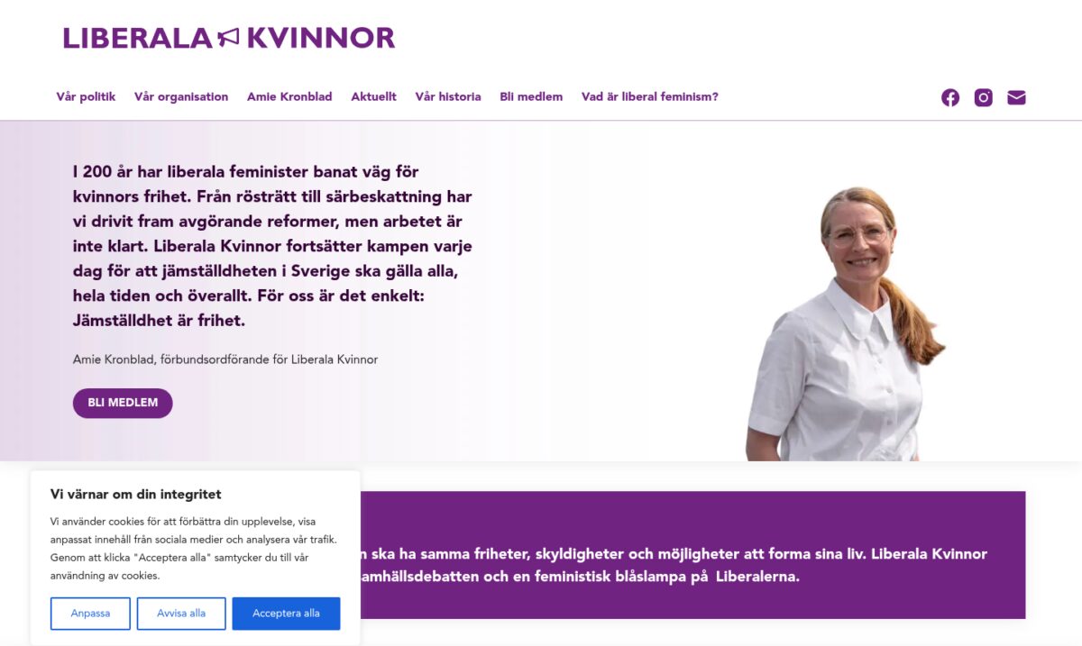 Liberala Kvinnors hemsida