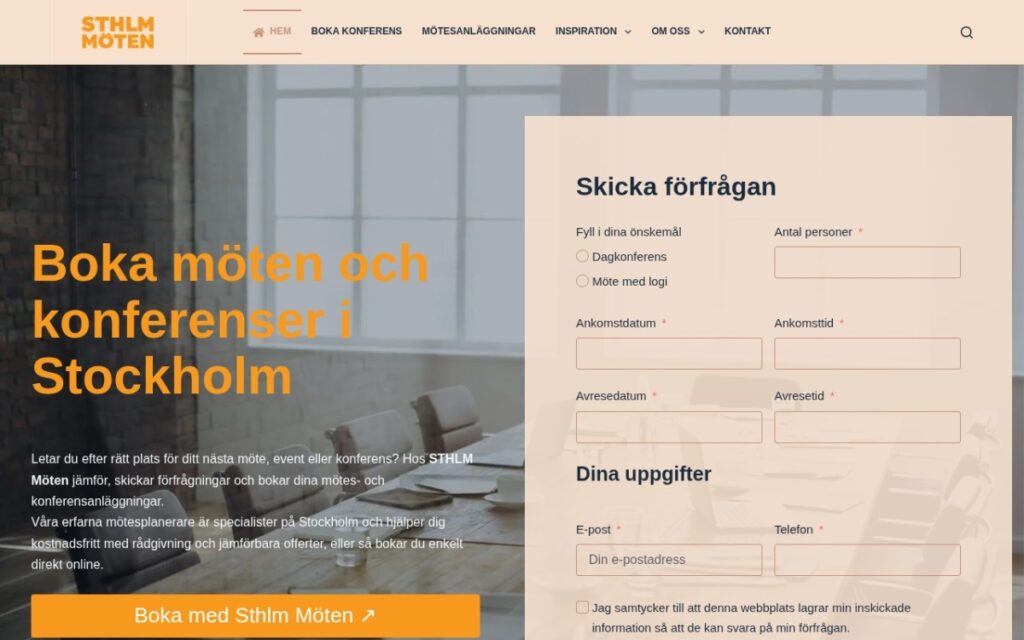 STHLM MÖTENs hemsida