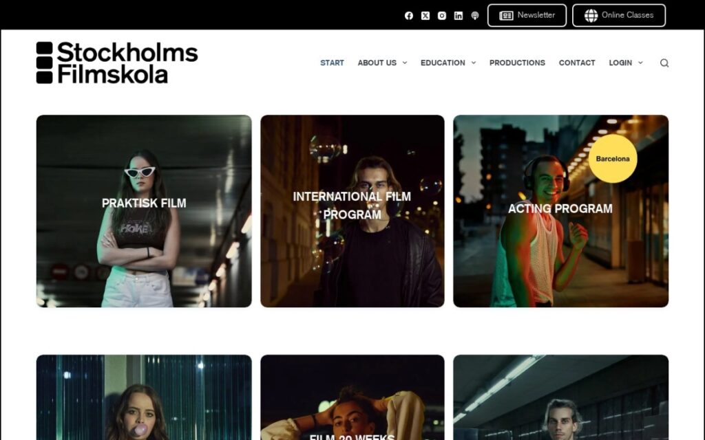 Stockholms Filmskolas hemsida